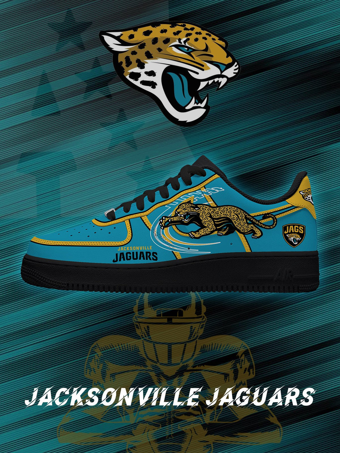 Jacksonville Custom Low-top Sneakers For Football Fans-Cuztomshoes