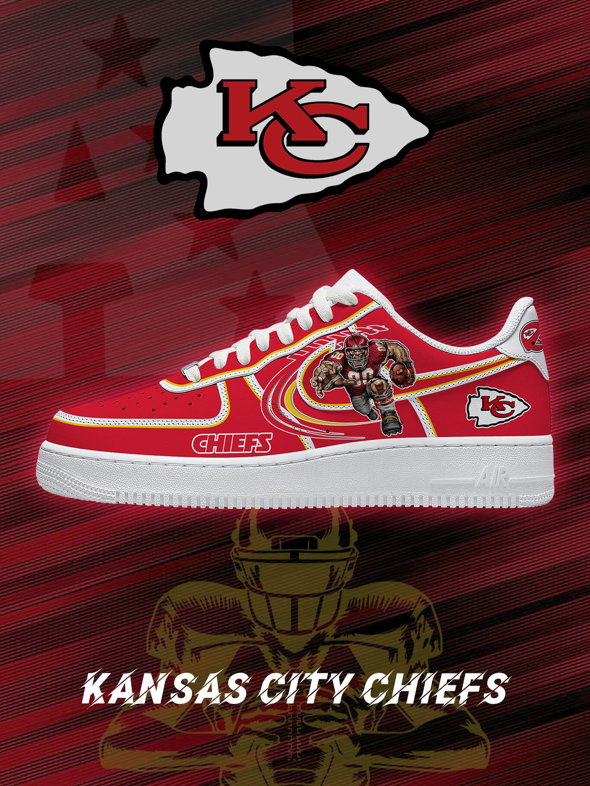 Kansas City Custom Low-top Sneakers For Football Fans
