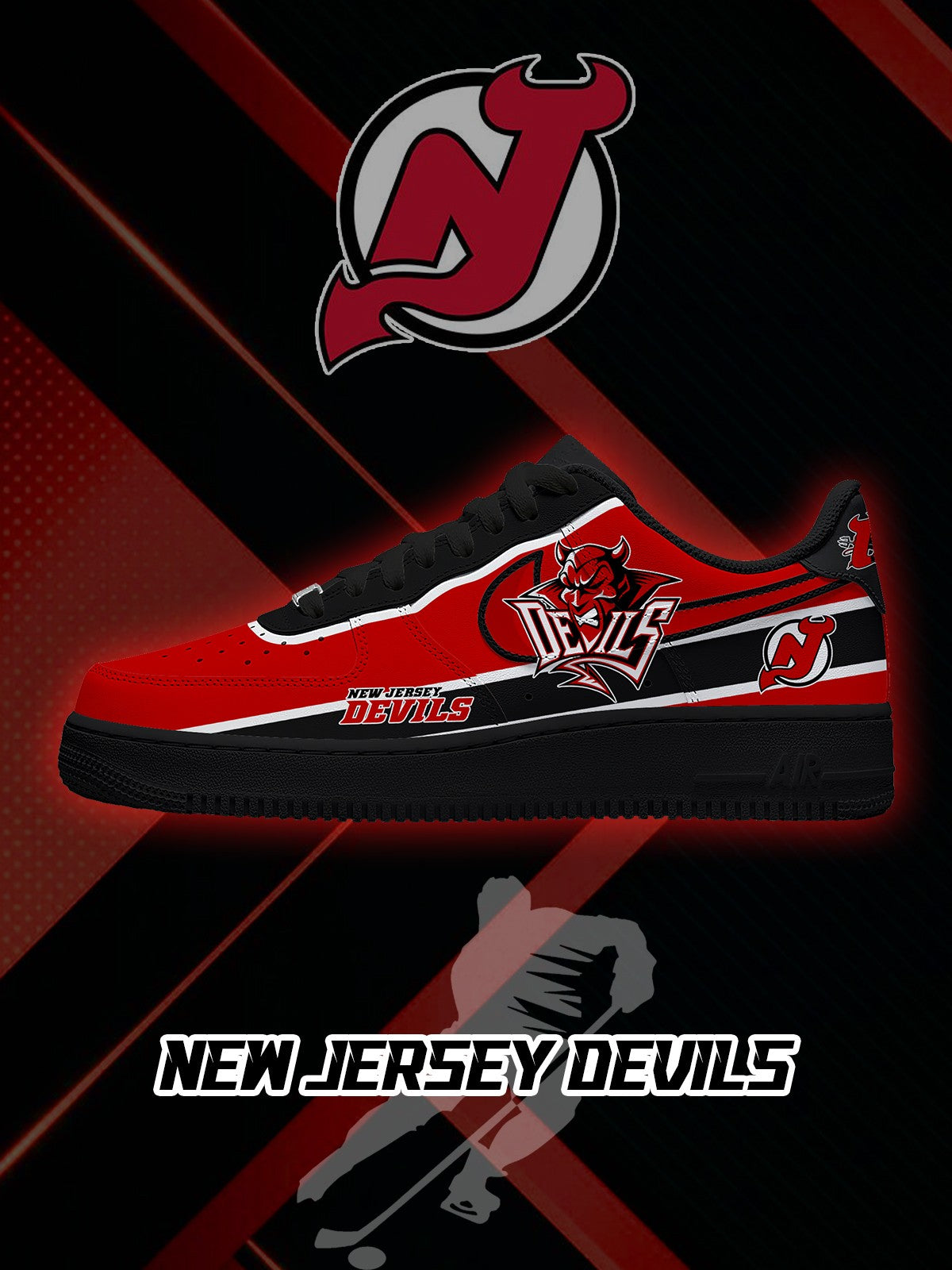 New Jersey Hockey V.2 Custom Low-top Sneakers For Fans