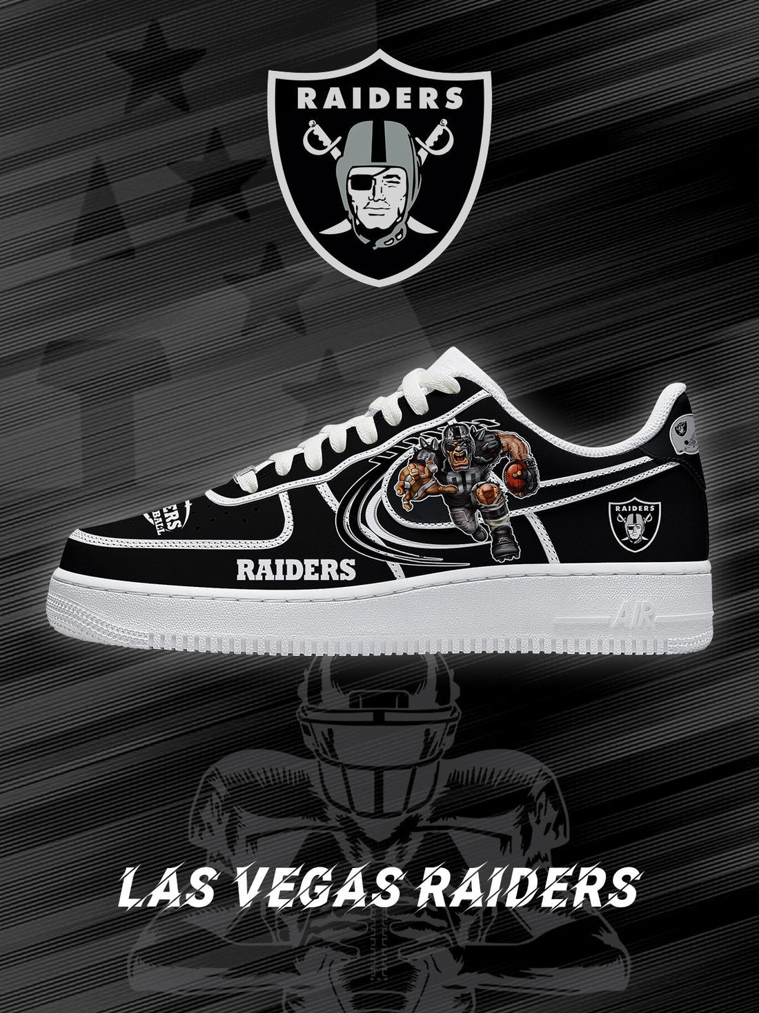 Las Vegas Custom Low-top Sneakers For Football Fans-Cuztomshoes