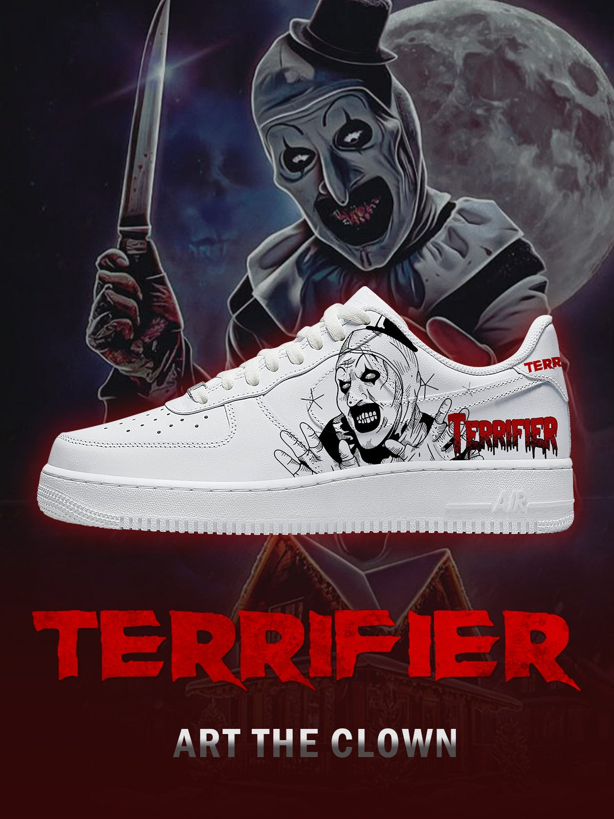 Art the Clown V.3 Custom Low-top Sneakers For Horror Fans