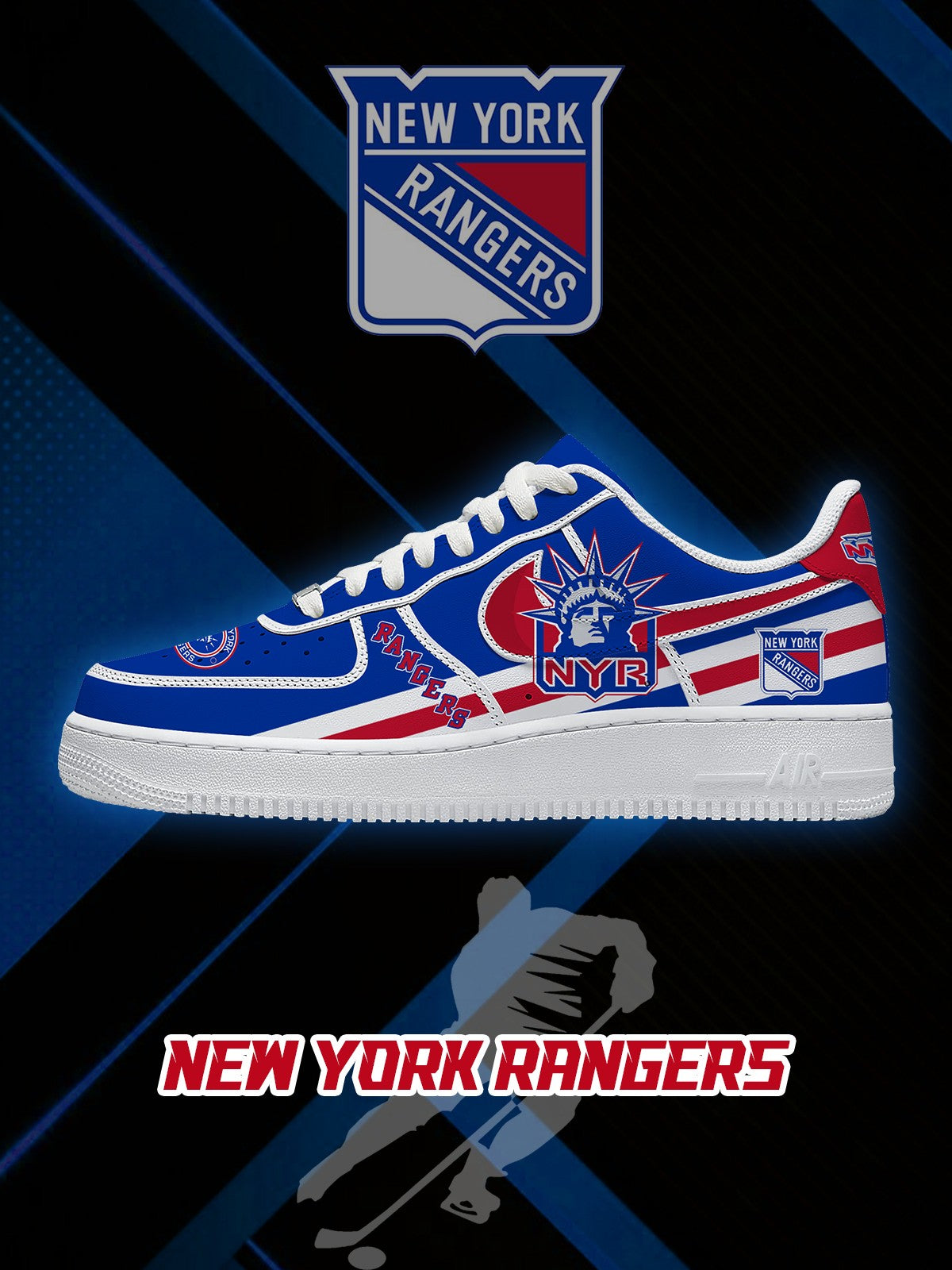 NYR Hockey V.2 Custom Low-top Sneakers For Fans
