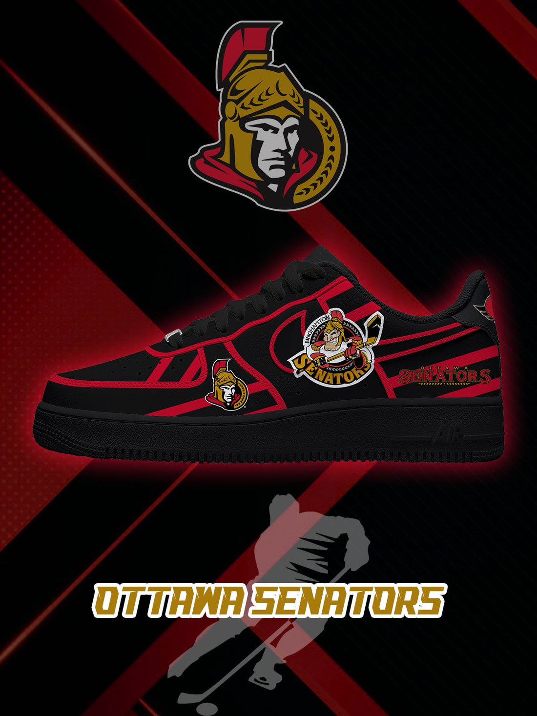 Ottawa Hockey V.2 Custom Low-top Sneakers For Fans-Cuztomshoes