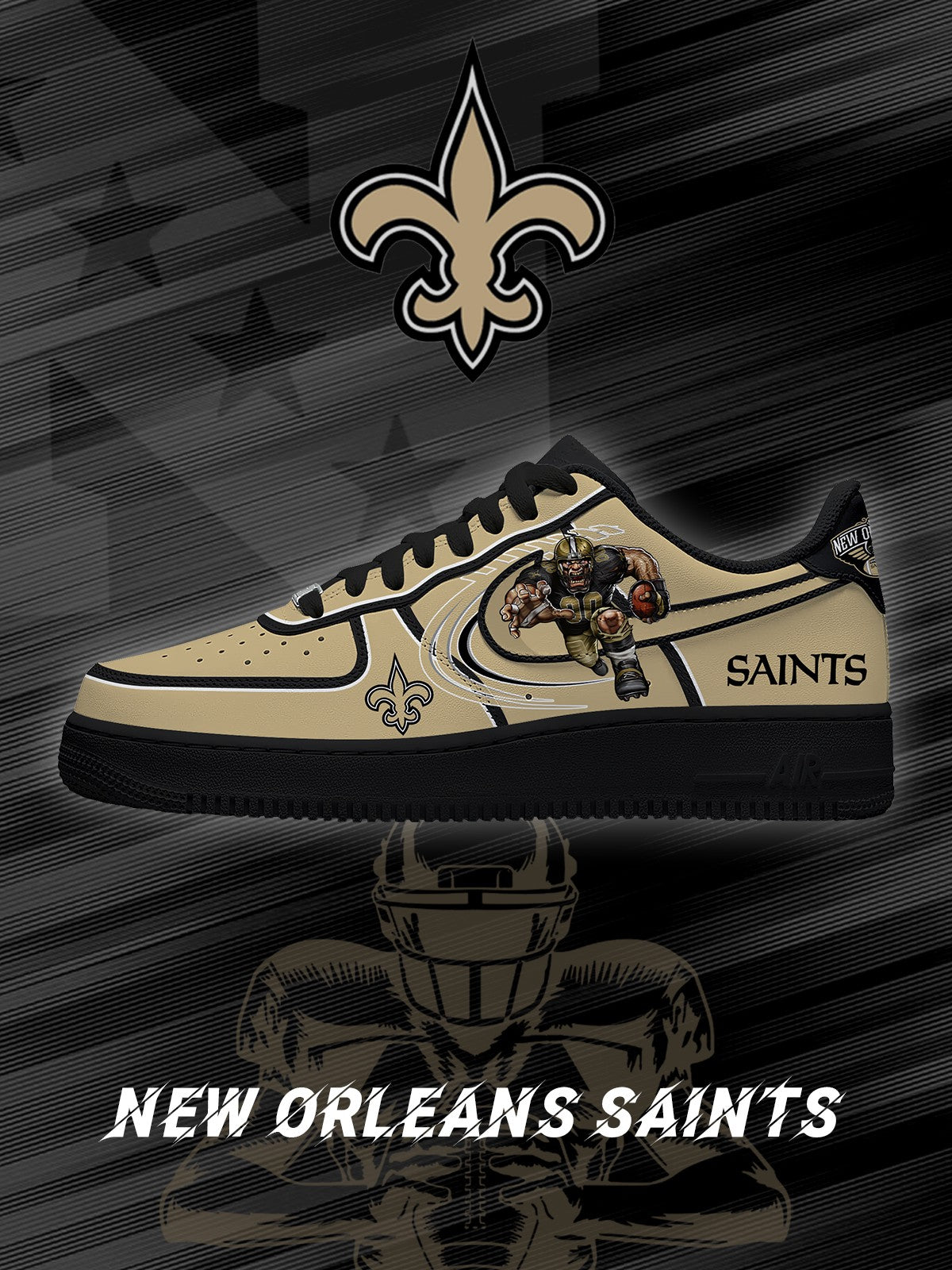 New Orleans Custom Low-top Sneakers For Football Fans