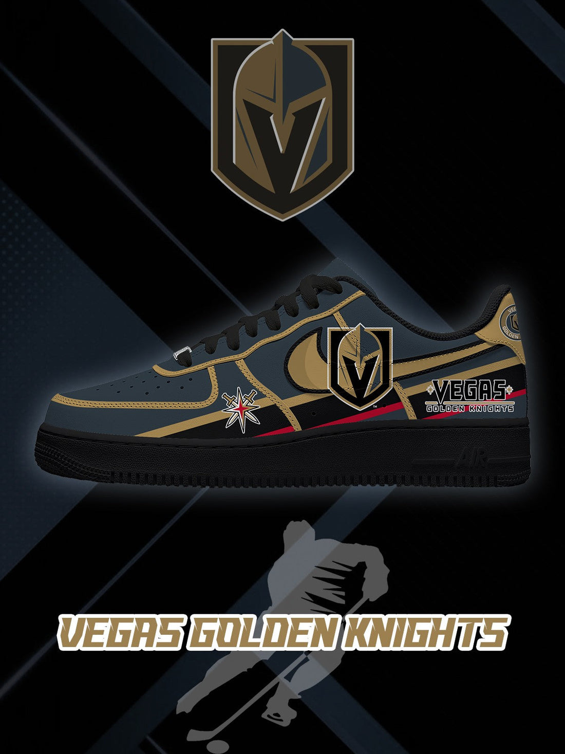 Vegas Hockey V.2 Custom Low-top Sneakers For Fans-Cuztomshoes