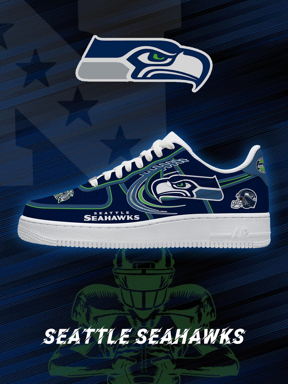 Seattle Custom Low-top Sneakers For Football Fans