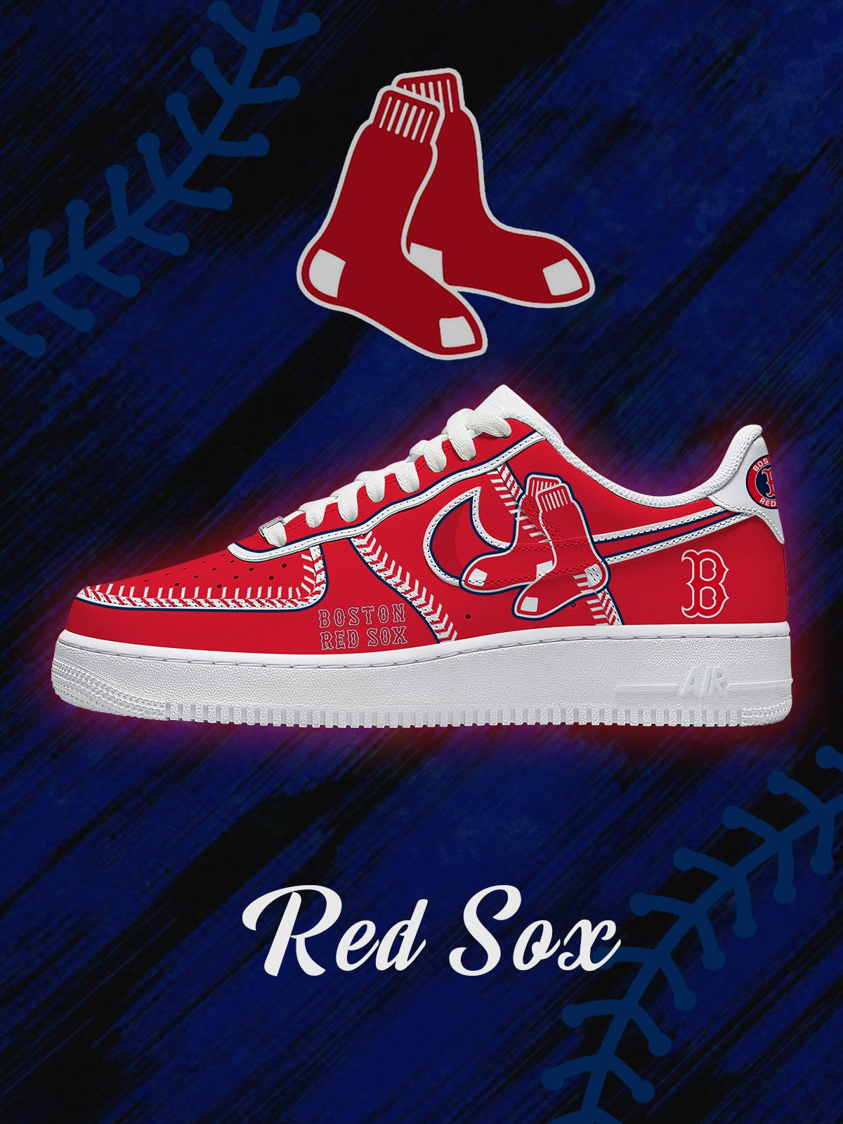 Boston Baseball V.2 Custom Low-top Sneakers For Fans