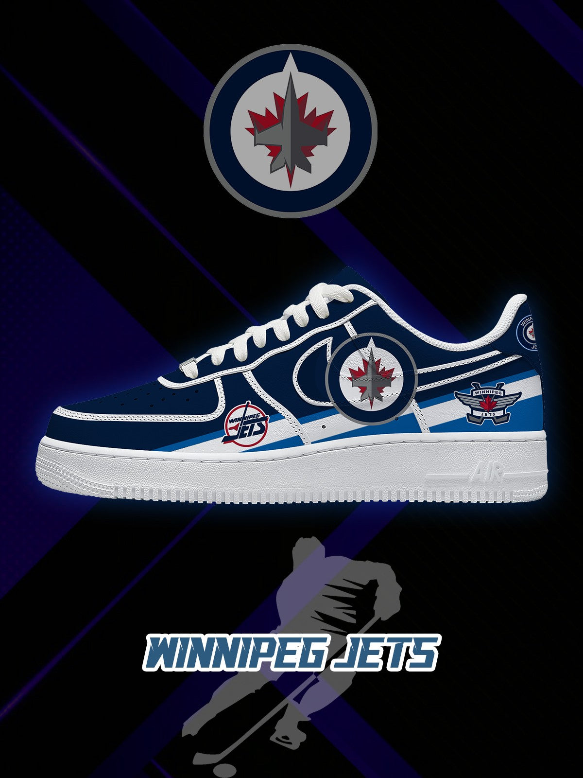 Winnipeg Hockey V.2 Custom Low-top Sneakers For Fans-Cuztomshoes