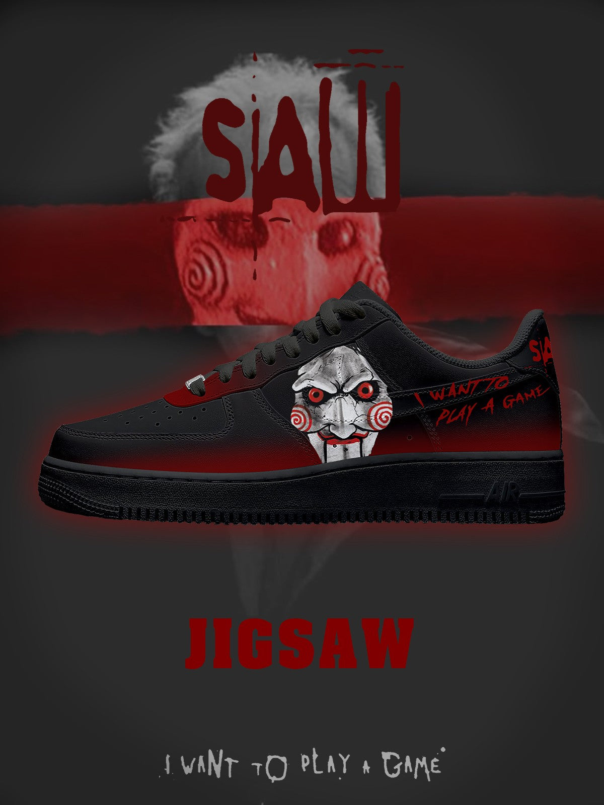 Jigsaw V.1 Custom Low-top Sneakers For Horror Fans