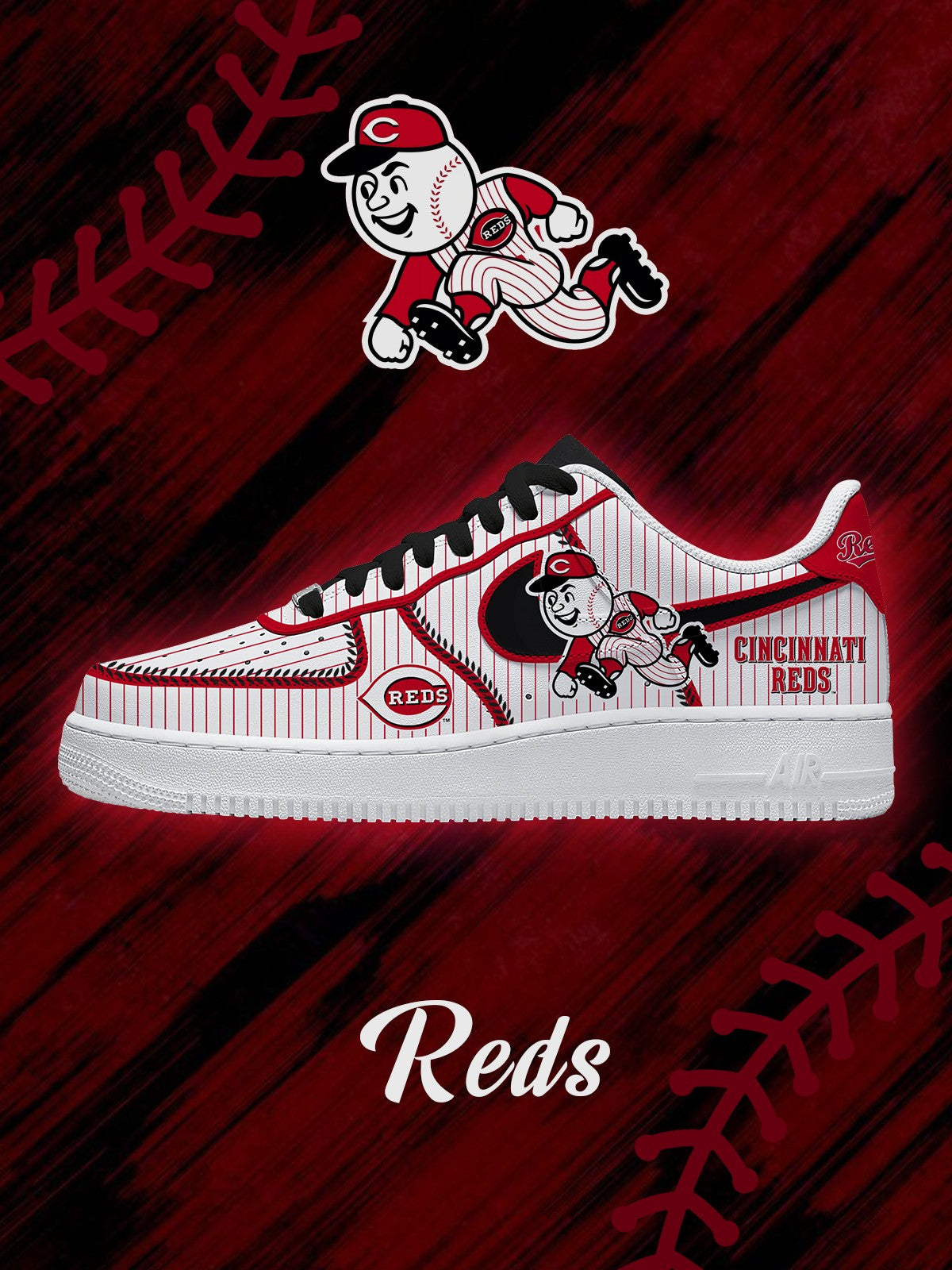 Cincinnati Baseball V.2 Custom Low-top Sneakers For Fans