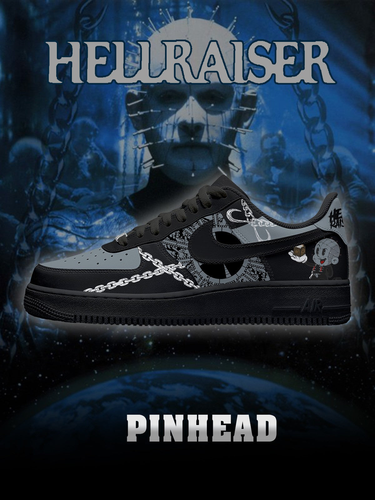 Pinhead V.1 Custom Low-top Sneakers For Horror Fans
