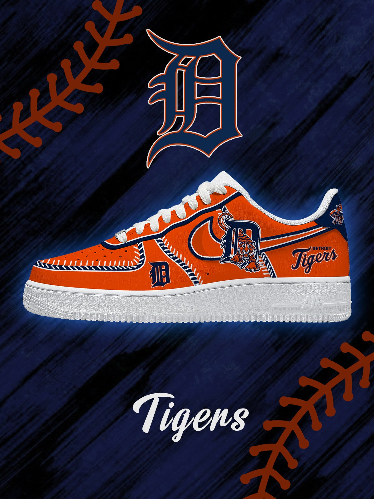 Detroit Baseball V.2 Custom Low-top Sneakers For Fans