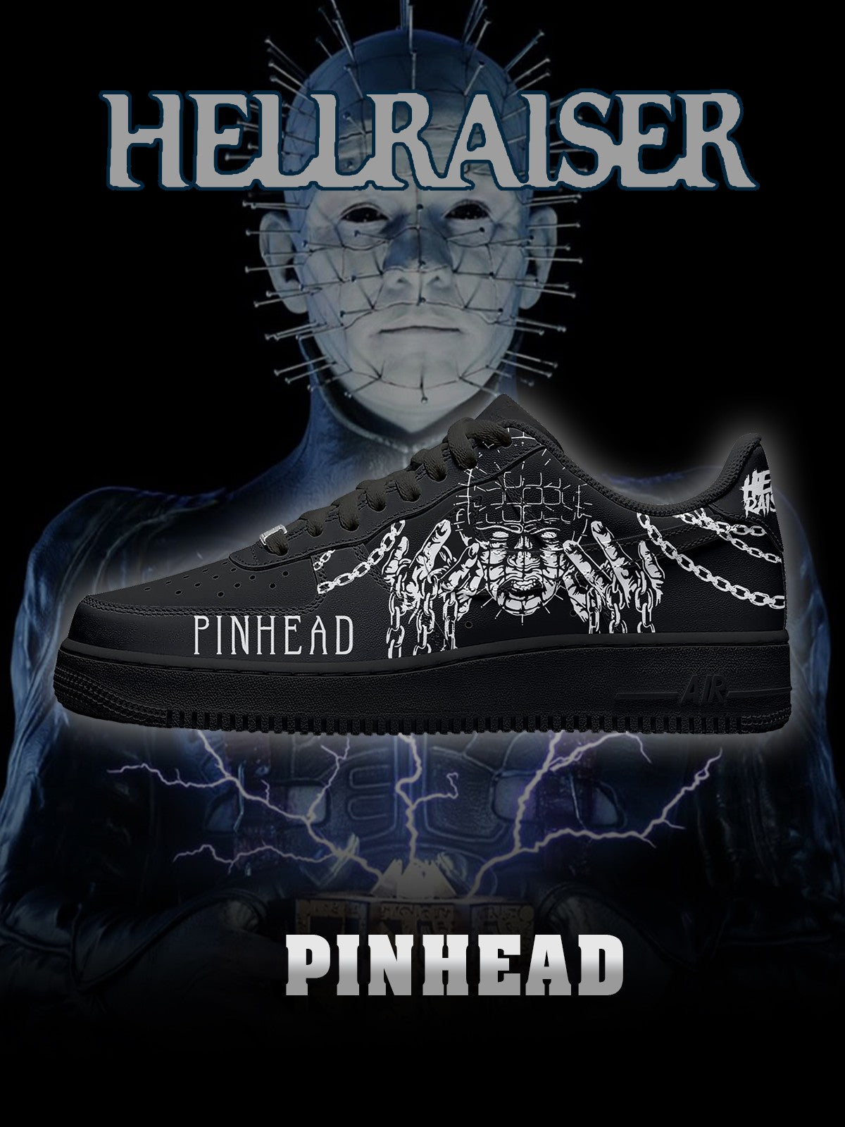 Pinhead V.3 Custom Low-top Sneakers For Horror Fans