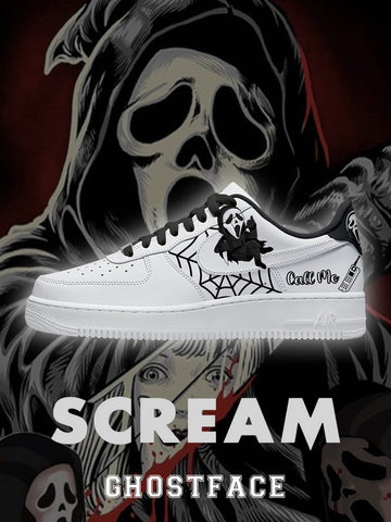 Ghostface V.1 Custom Low-top Sneakers For Horror Fans