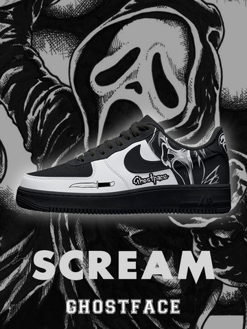 Ghostface V.2 Custom Low-top Sneakers For Horror Fans