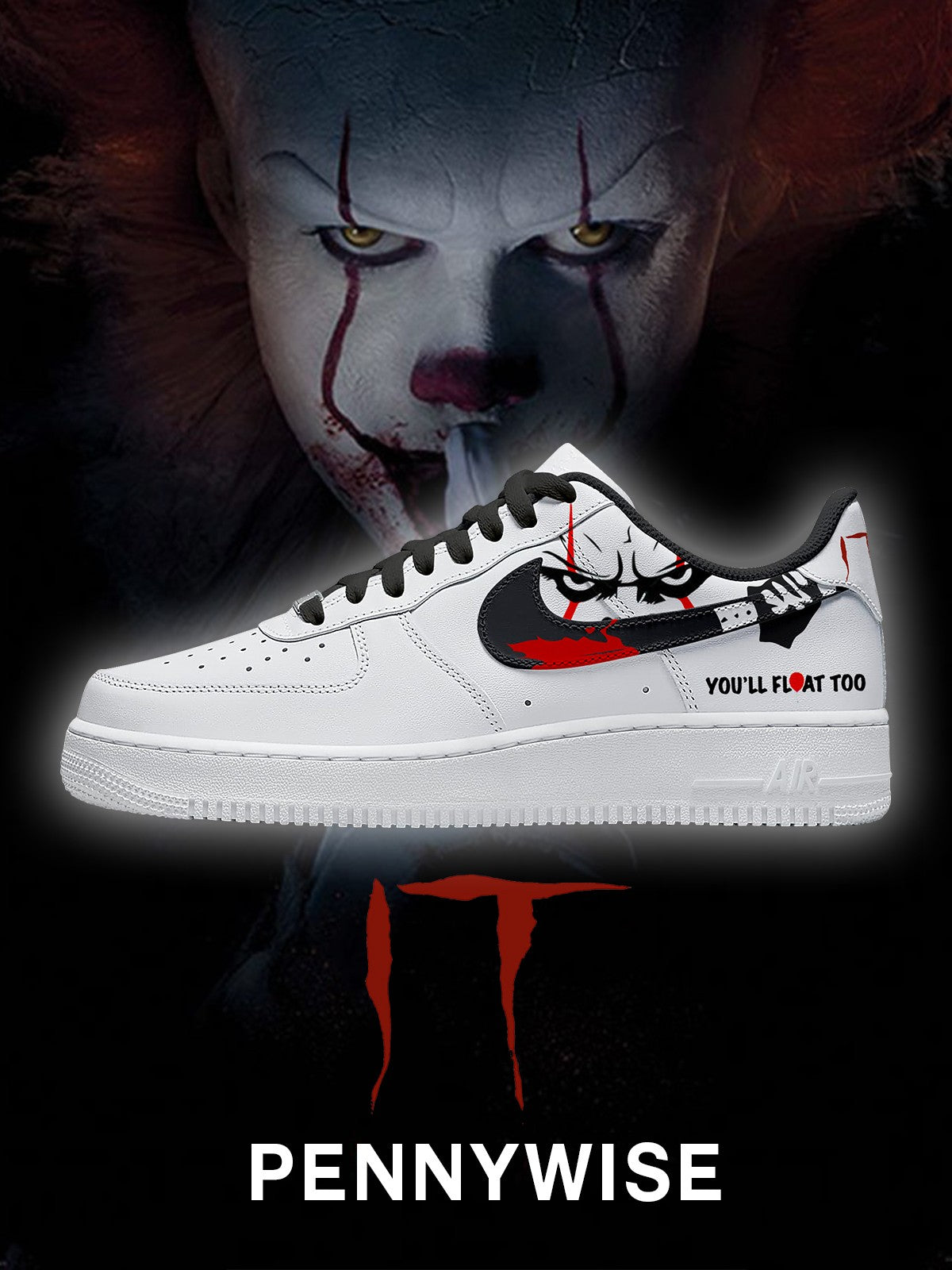Pennywise V.3 Custom Low-top Sneakers For Horror Fans