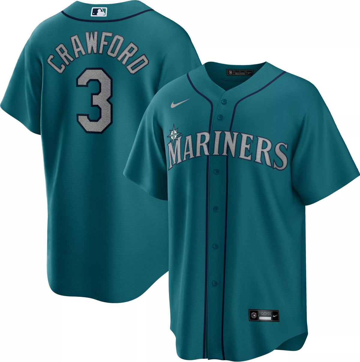 Seattle Mariners Cool Base Jersey - Aqua - Stitched