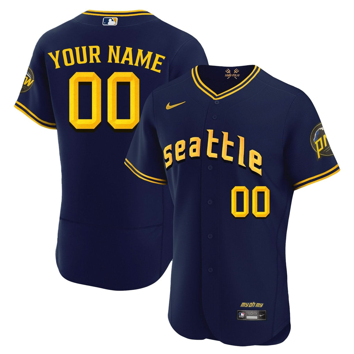 Seattle Mariners 2023 City Connect Fan Made Edition Custom Jersey - Stitched