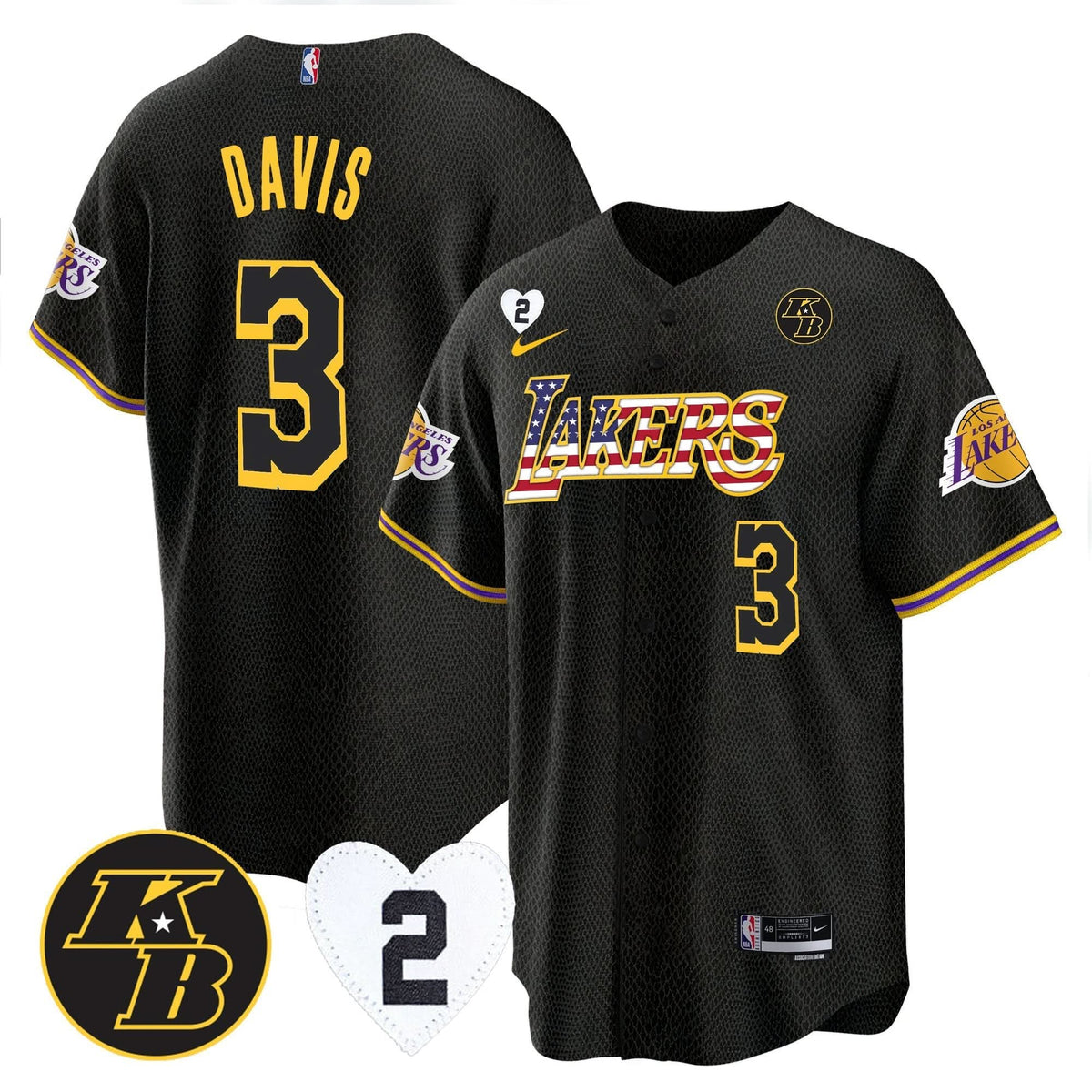Los Angeles Lakers Flag Baseball Jersey - Stitched