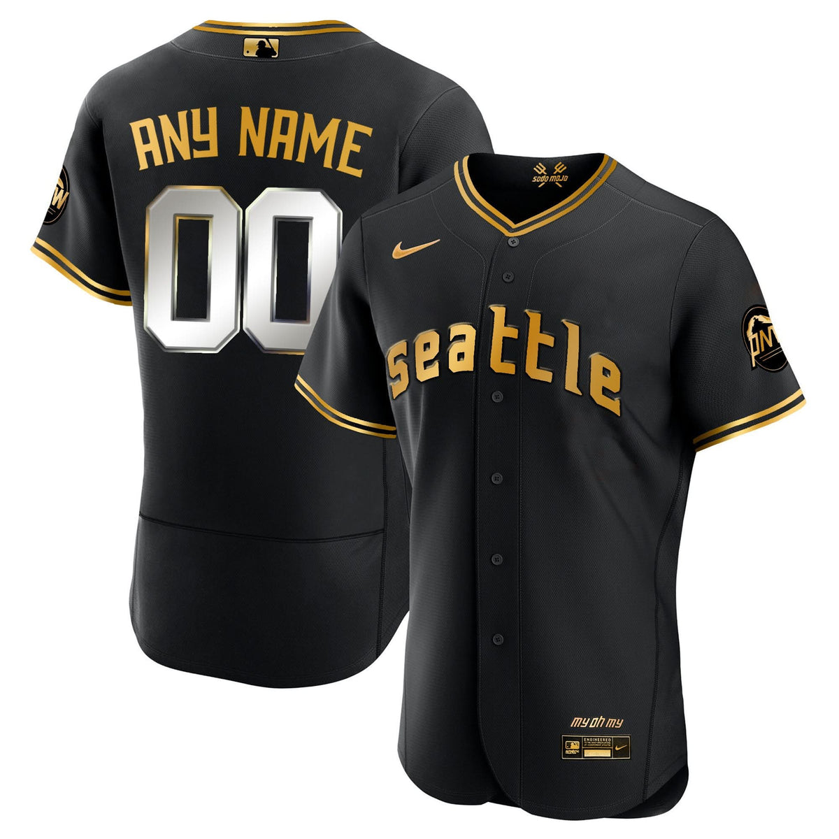 Seattle Mariners 2023 City Connect Gold Custom Jersey - Stitched