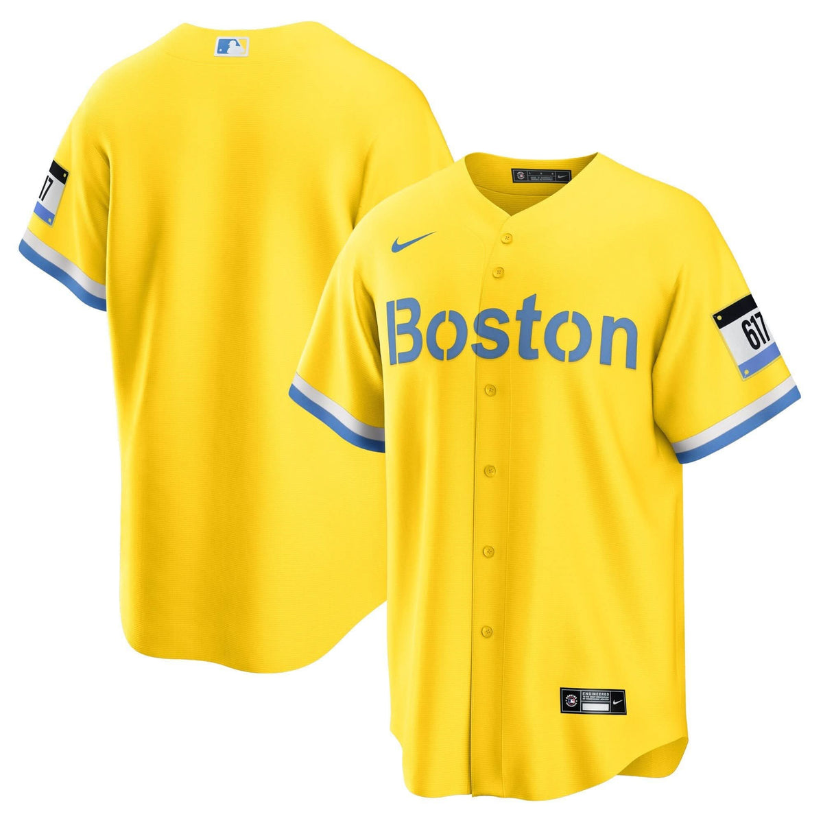 Boston Red Sox Yellow Jersey - Stitched