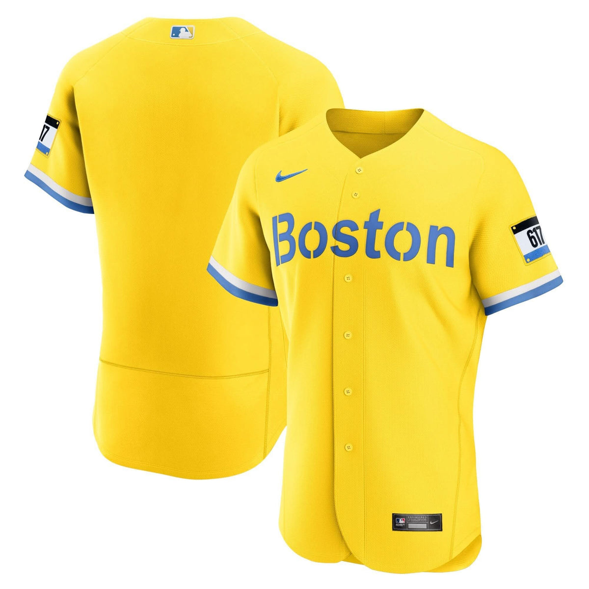 Boston Red Sox Yellow Jersey - Stitched