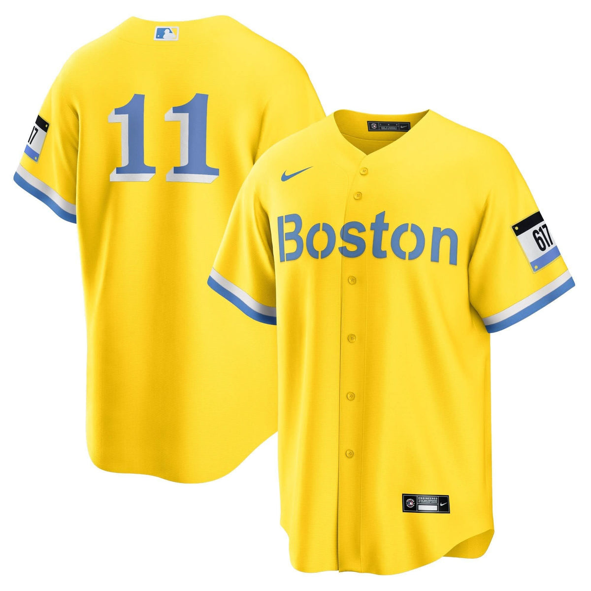Boston Red Sox Yellow Jersey - Stitched