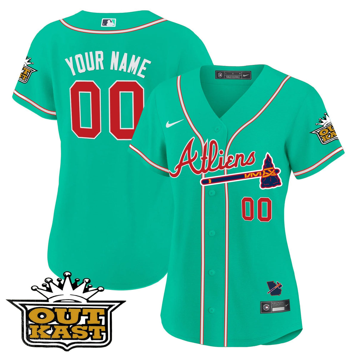 Atlanta Braves Atliens Flex Base Custom Jersey - Galaxy Version - Stitched