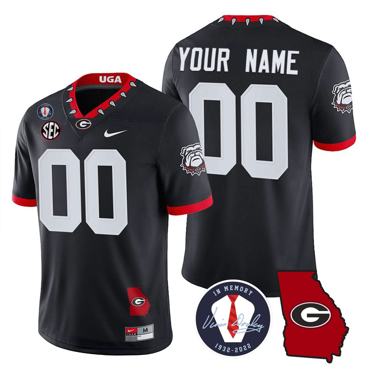 Green Bay Packers 2023 Vapor Custom Jersey - Georgia Map