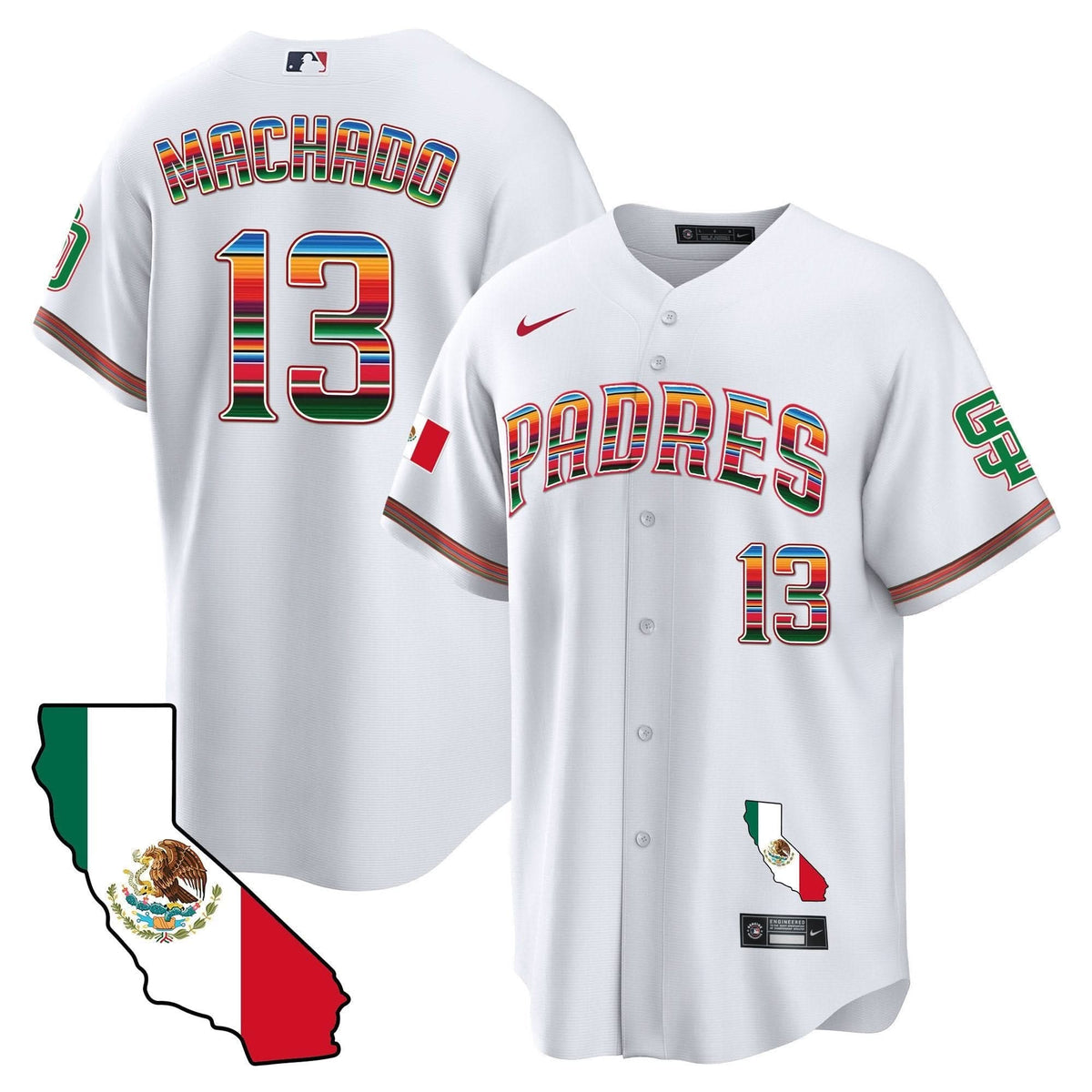San Diego Padres California Map Cool Base Jersey - Stitched