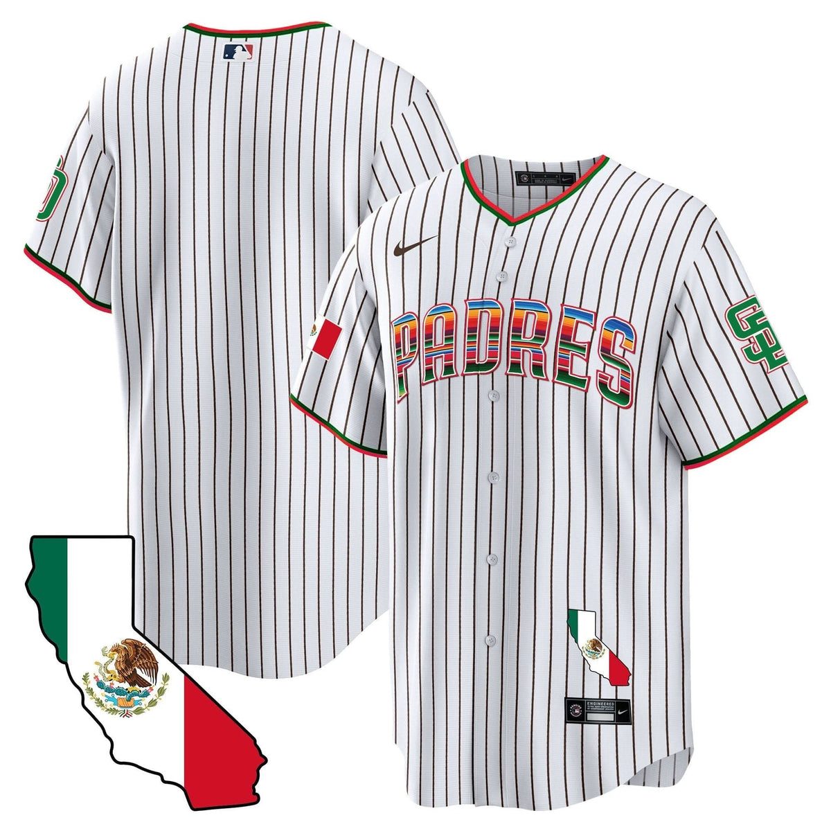 San Diego Padres California Map Cool Base Jersey - Stitched