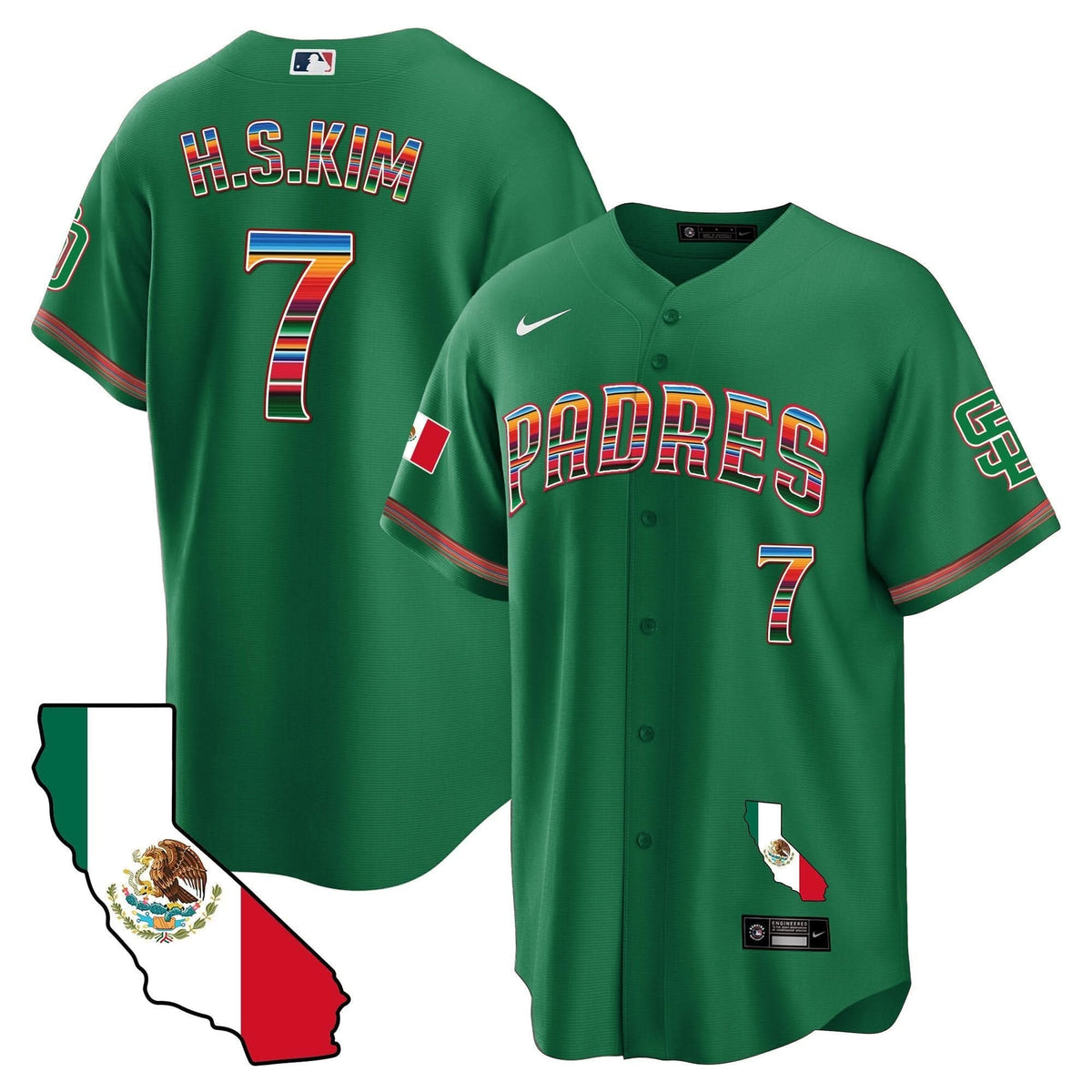 San Diego Padres California Map Cool Base Jersey - Stitched