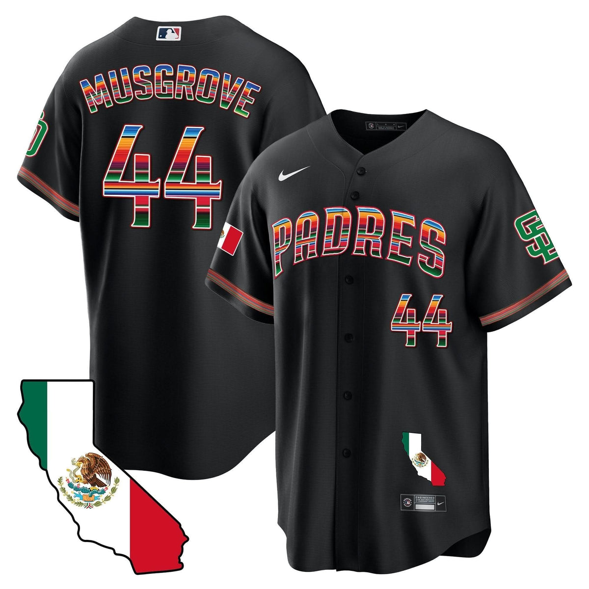San Diego Padres California Map Cool Base Jersey - Stitched
