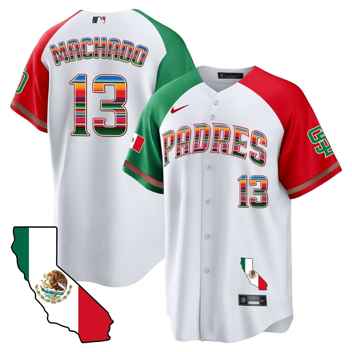 San Diego Padres California Map Cool Base Jersey - Stitched