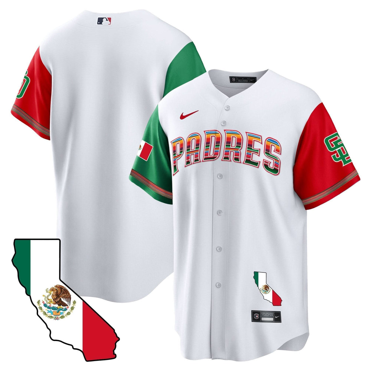 San Diego Padres California Map Cool Base Jersey - Stitched