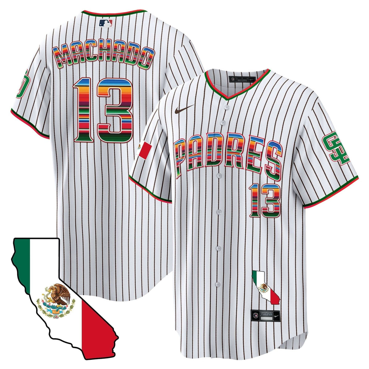 San Diego Padres California Map Cool Base Jersey - Stitched