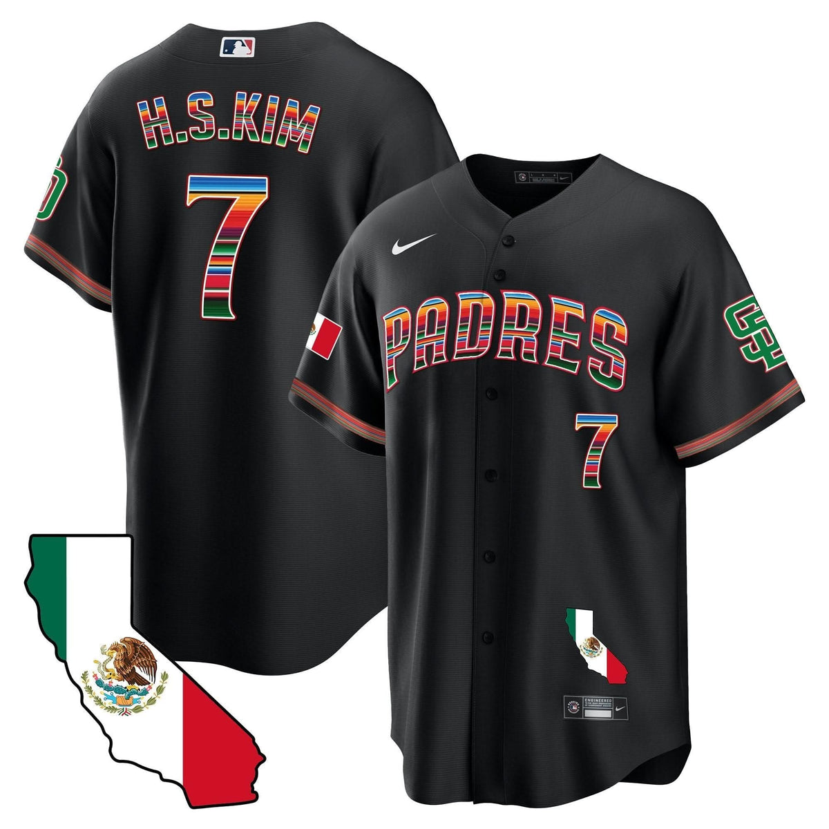 San Diego Padres California Map Cool Base Jersey - Stitched