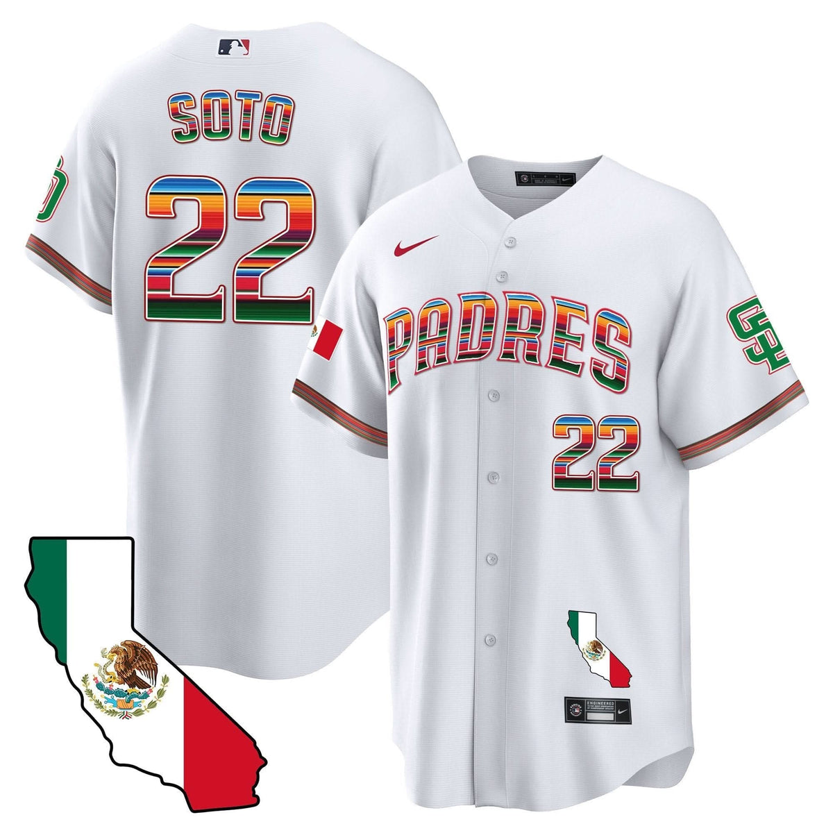 San Diego Padres California Map Cool Base Jersey - Stitched
