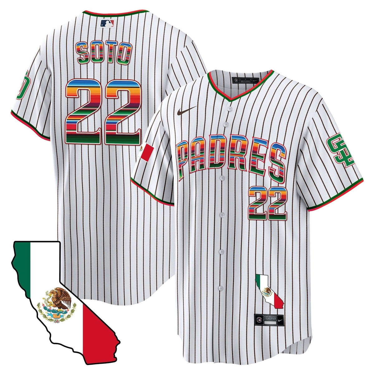 San Diego Padres California Map Cool Base Jersey - Stitched