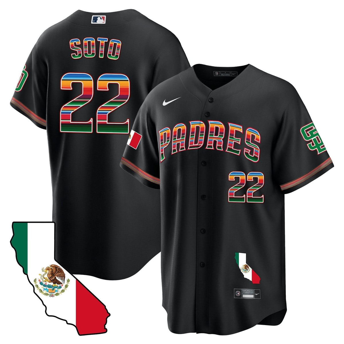 San Diego Padres California Map Cool Base Jersey - Stitched