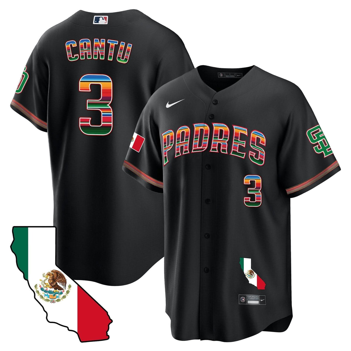 San Diego Padres California Map Cool Base Jersey - Stitched