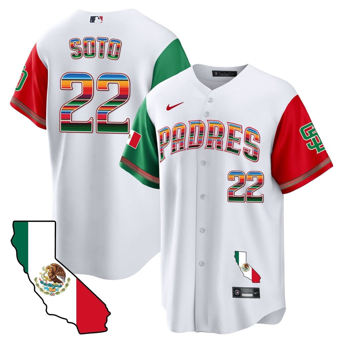 San Diego Padres California Map Cool Base Jersey - Stitched