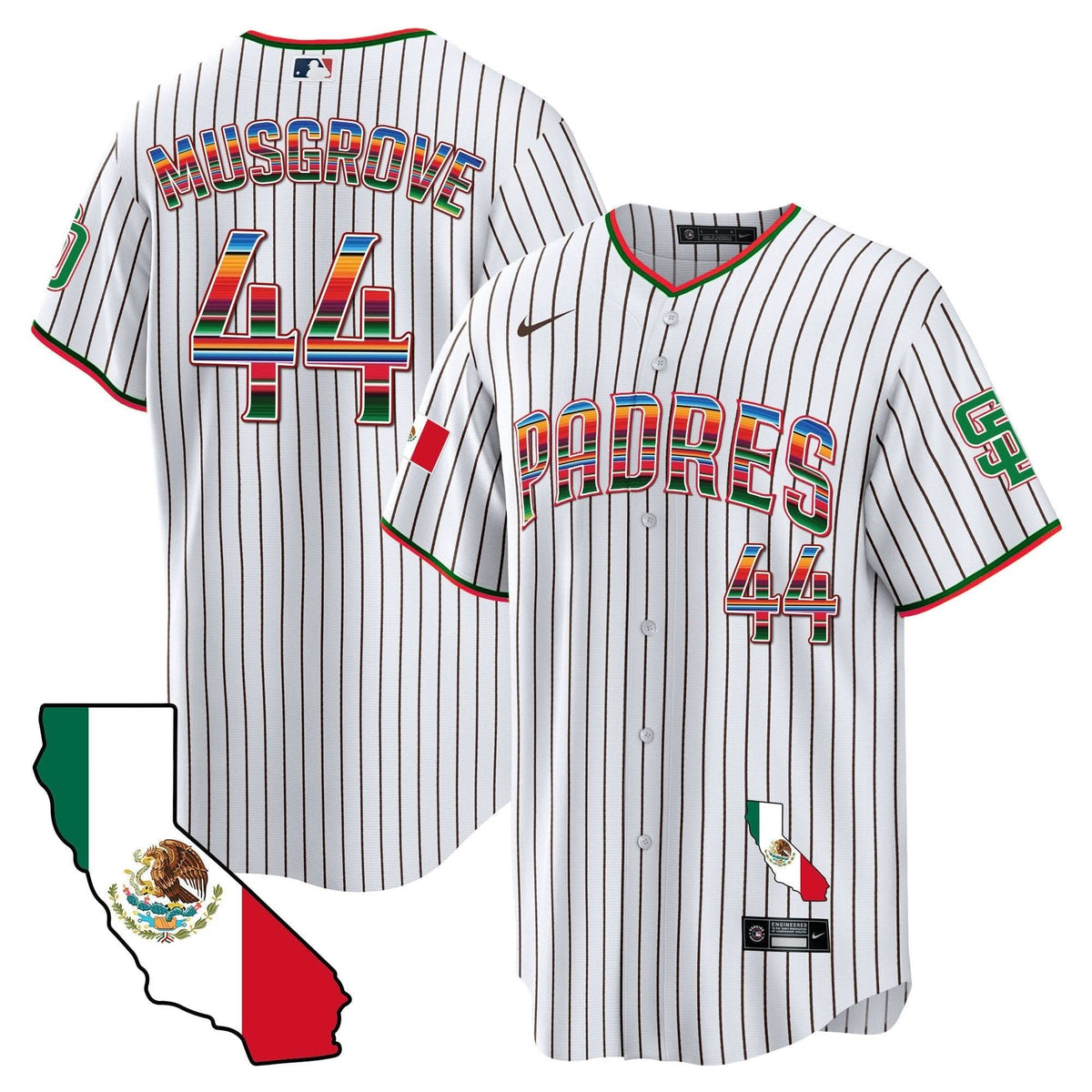 San Diego Padres California Map Cool Base Jersey - Stitched