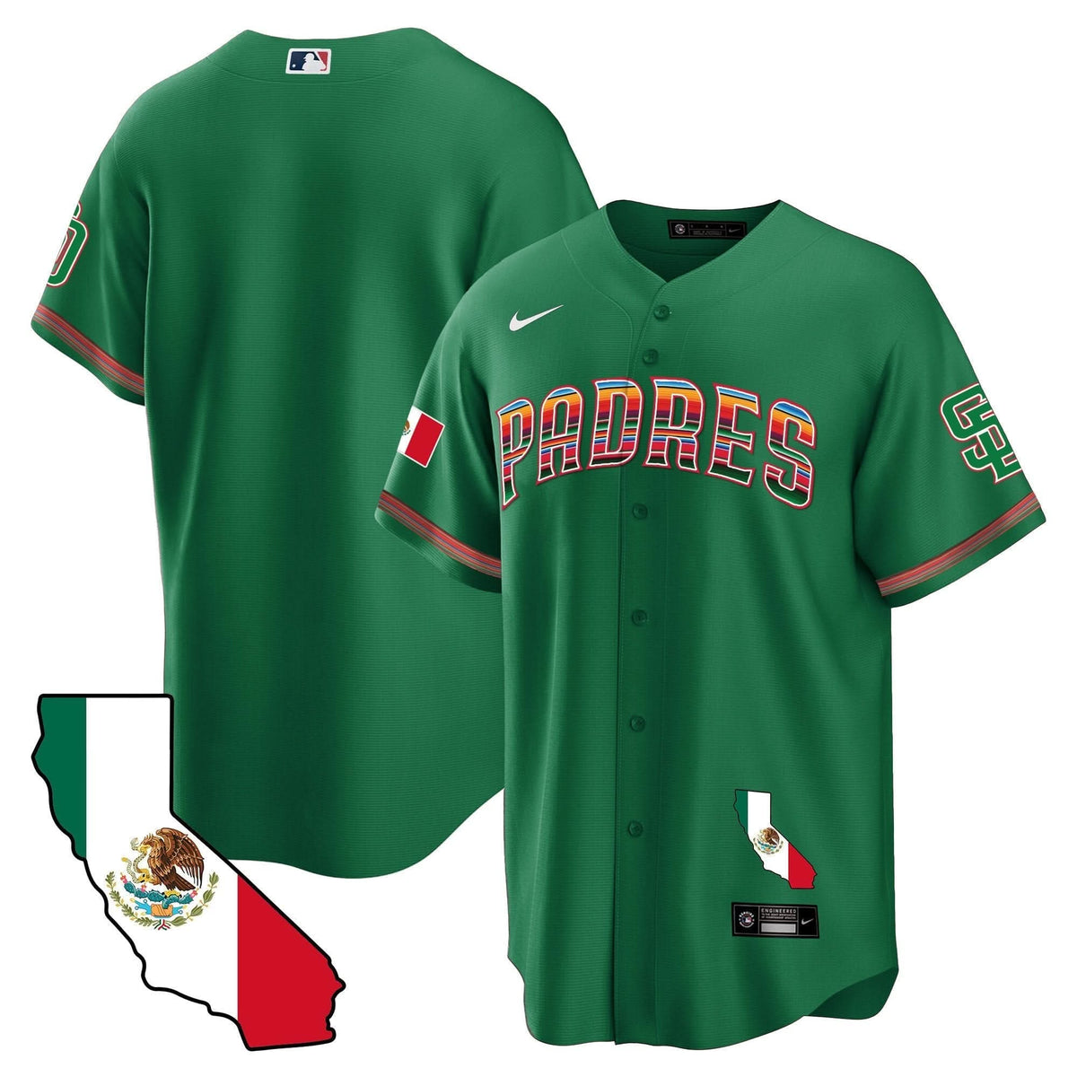 San Diego Padres California Map Cool Base Jersey - Stitched