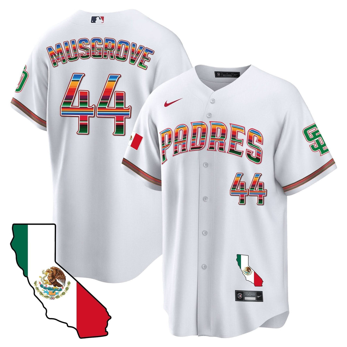San Diego Padres California Map Cool Base Jersey - Stitched
