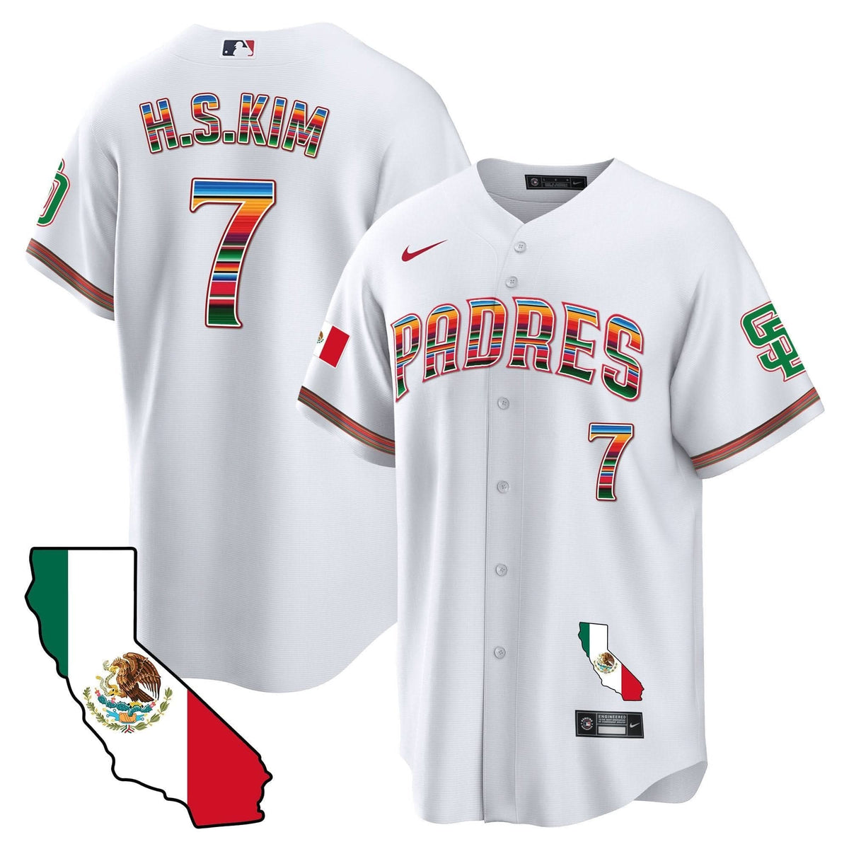 San Diego Padres California Map Cool Base Jersey - Stitched