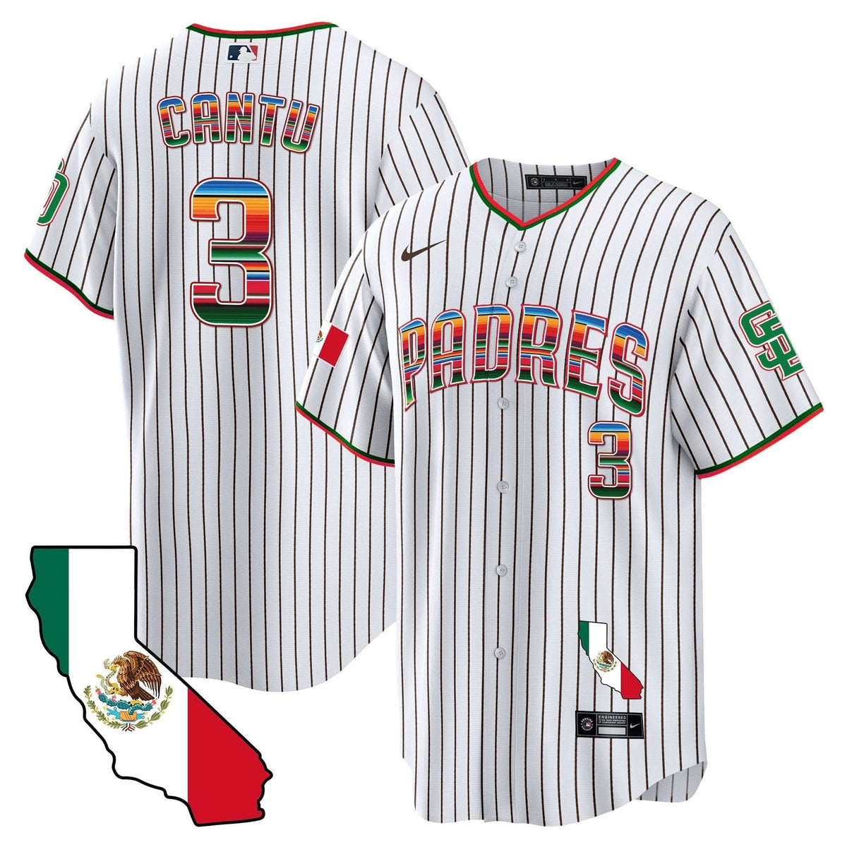 San Diego Padres California Map Cool Base Jersey - Stitched