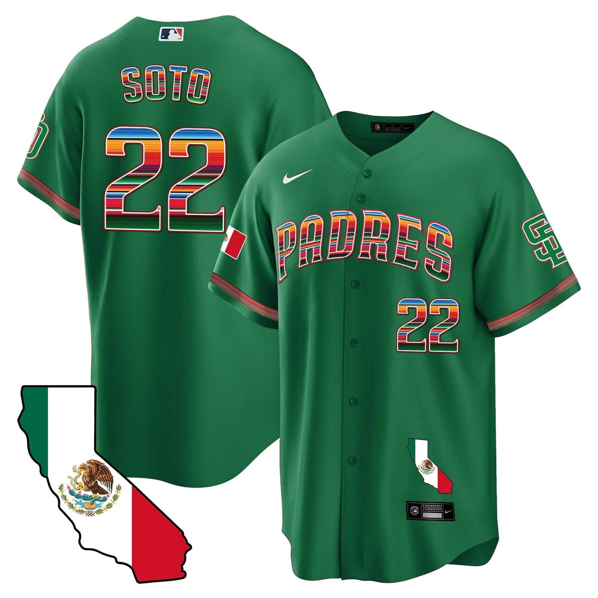San Diego Padres California Map Cool Base Jersey - Stitched