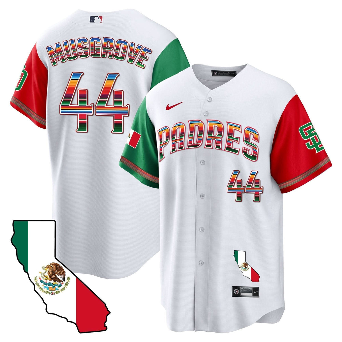 San Diego Padres California Map Cool Base Jersey - Stitched