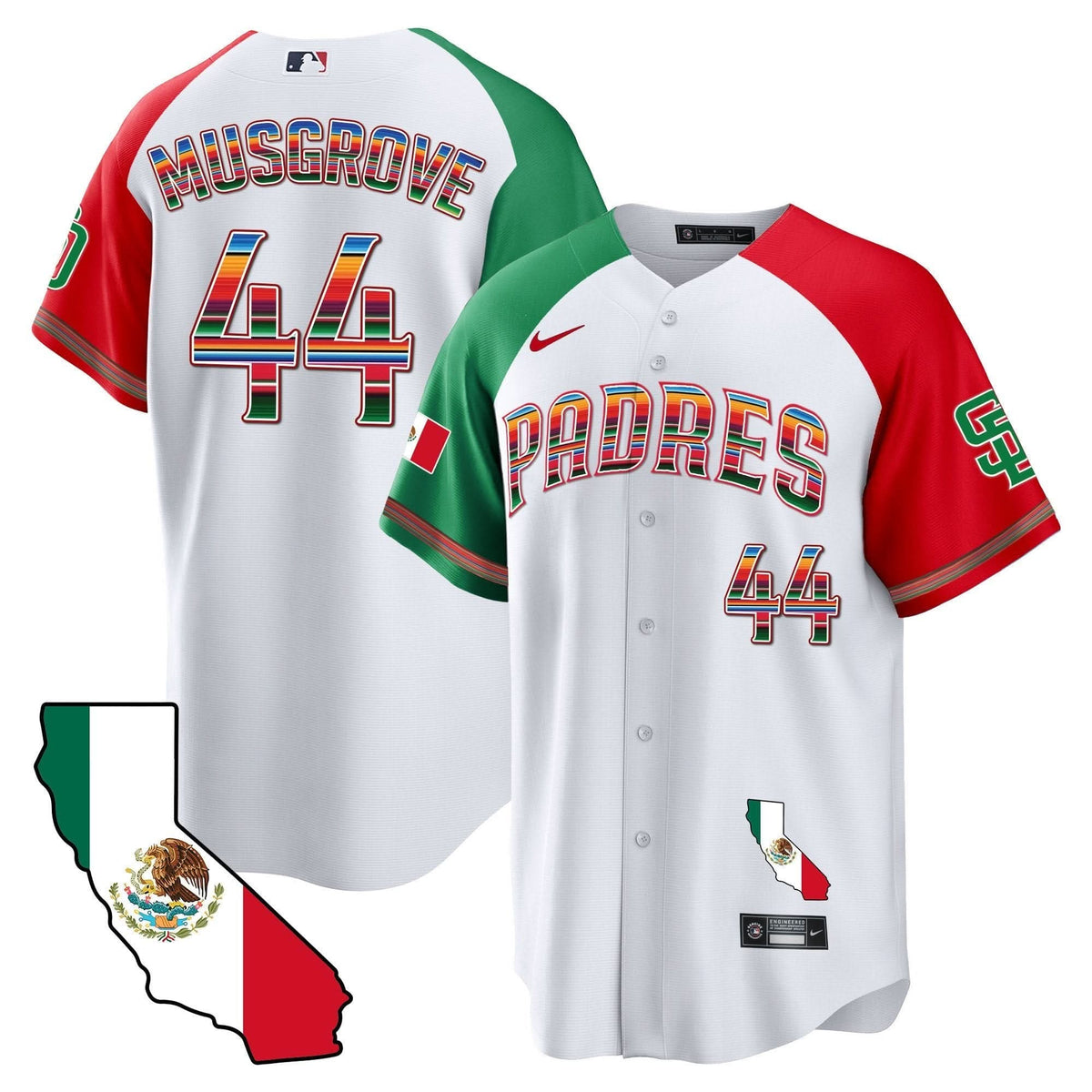 San Diego Padres California Map Cool Base Jersey - Stitched